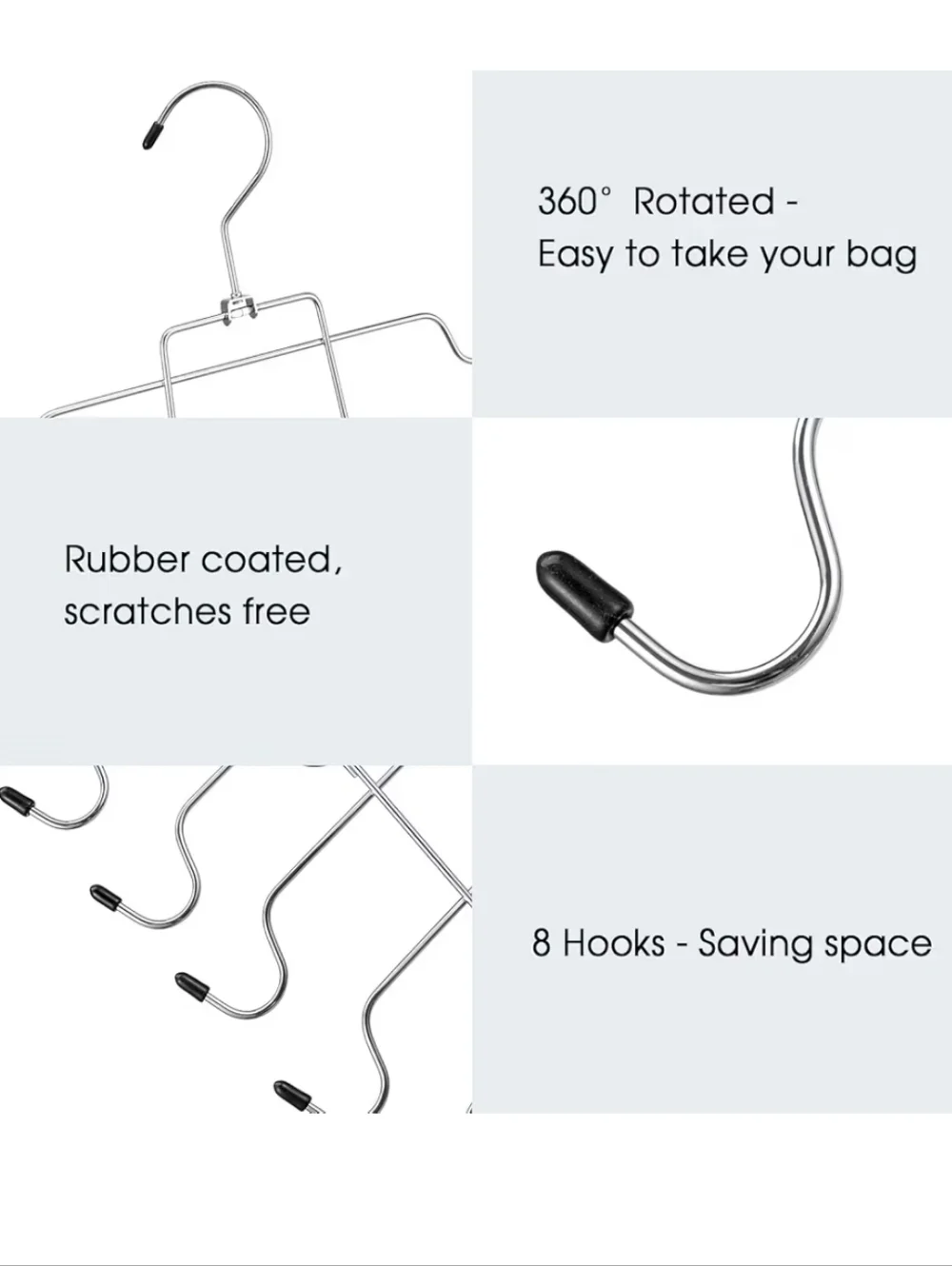 (2) Multi-Tier Metal Scarf and Belt Hanger - Silver